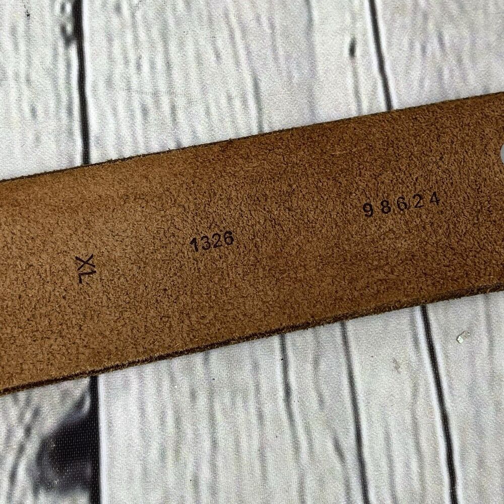 Polo Ralph Lauren Double Ring Leather Belt Brown 55” x 1.5” Designer Western - Picture 7 of 9